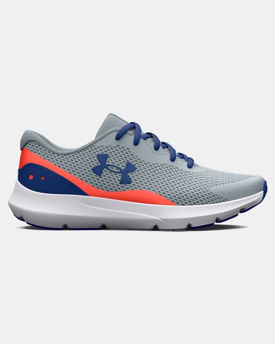 Boys' Grade School UA Surge 3 Running Shoes in Blue image number 0